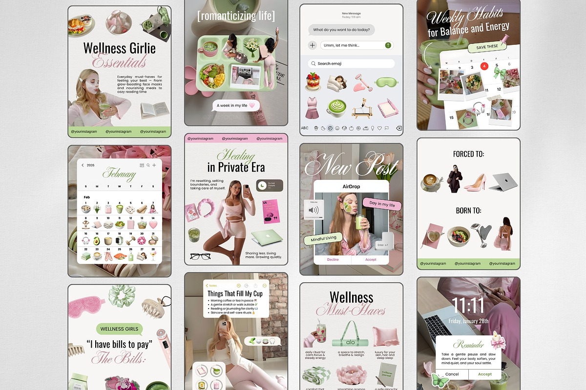Wellness IT-Girl iOS Core Instagram, a Social Media Template by ZenSocialDesigns (Photo 2 of 9)