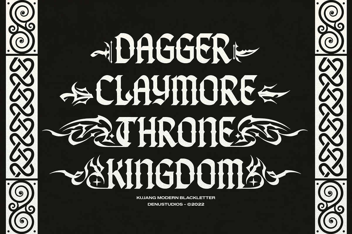 Kujang | Modern Blackletter, a Blackletter Font by Denustudios (Photo 2 of 11)