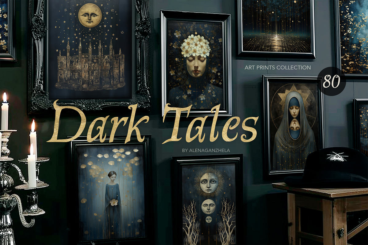 DARK TALES whimsical art prints, a Background Graphic by alenaganzhela (Photo 1 of 12)