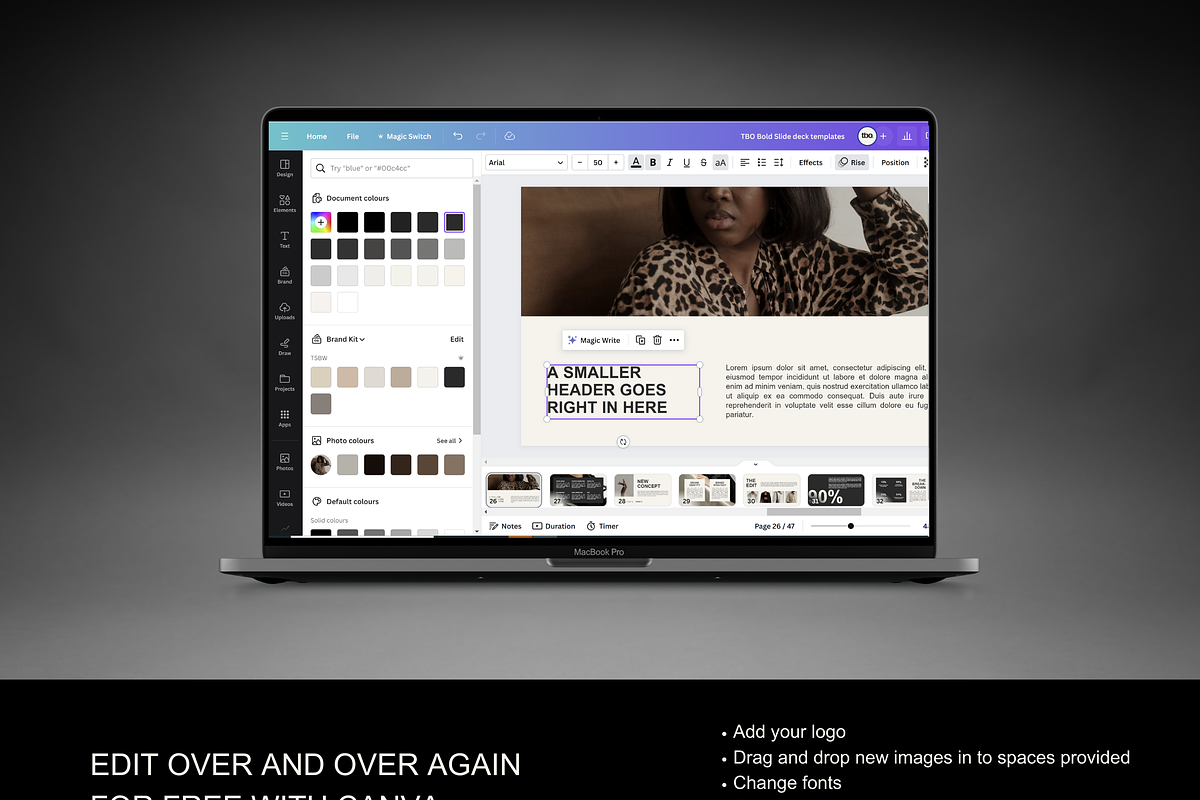 Canva: Bold Editorial Slide Deck, a Presentation Template by thebusinessoutfit (Photo 4 of 11)