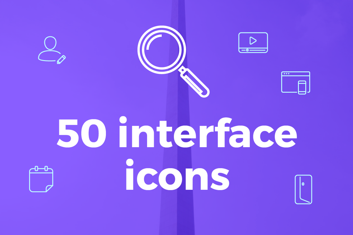 50 Interface icons pack, icons set, an Icon by Samoylov (Photo 1 of 2)