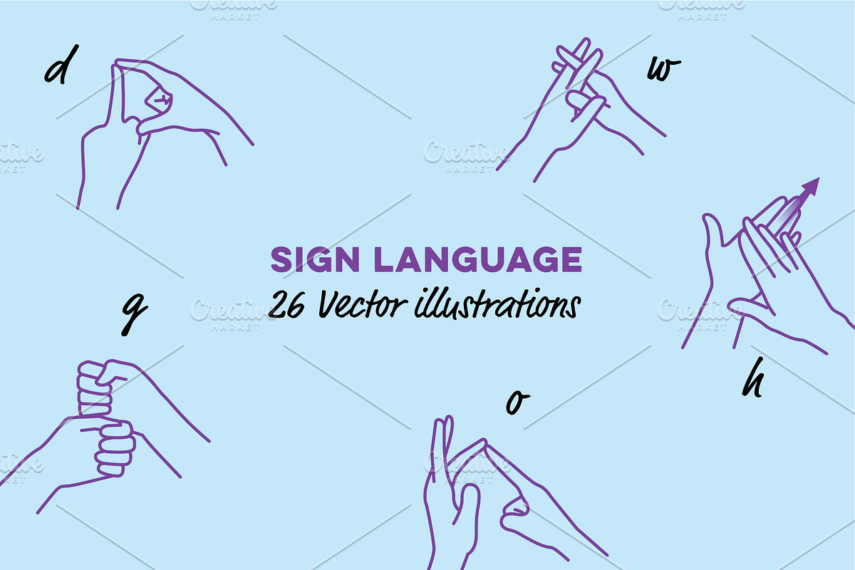 26 Letter British Sign Language, an Illustration by pkahraman (Photo 1 of 3)