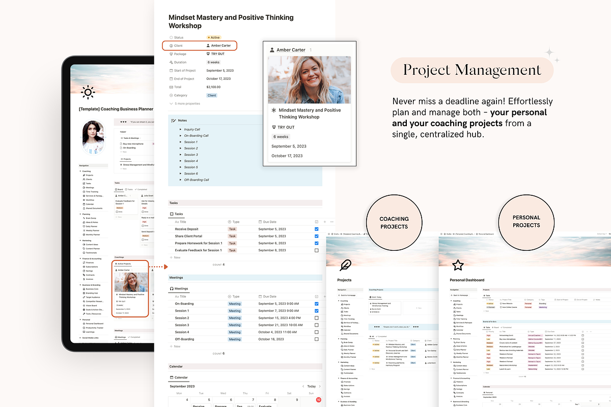 Notion Coaching Business Planner, a Stationery Template by TheCoastlineStudio (Photo 3 of 10)