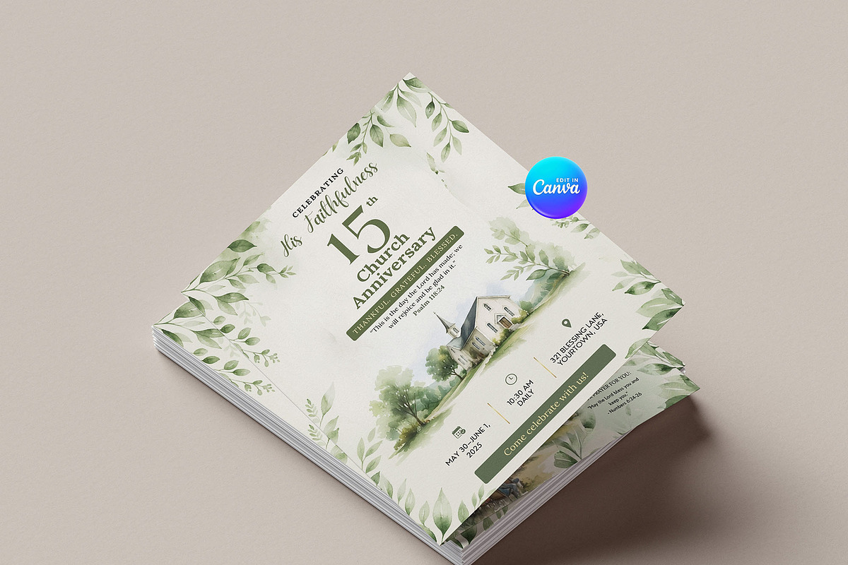 Church Anniversary Canva Program, an Invitation Template by Arslan (Photo 1 of 5)