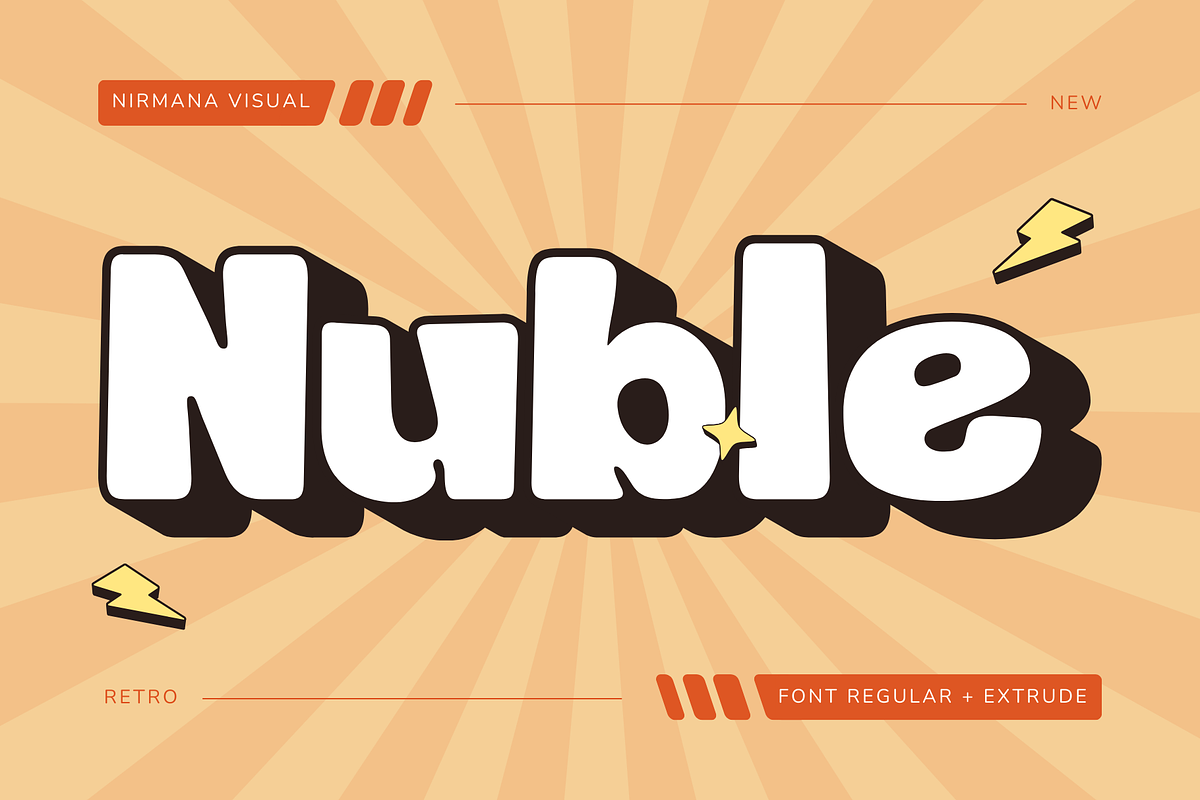 Nuble Retro - Branding Logo Font, a Sans Serif Font by Nirmana Visual (Photo 1 of 9)