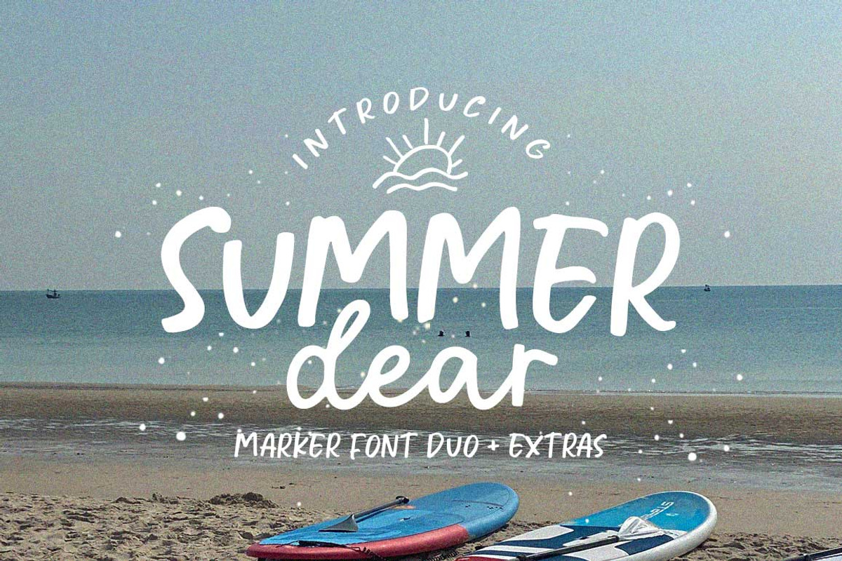 Summer Dear Font Duo + Extras, a Script Font by Lucky Type (Photo 1 of 12)