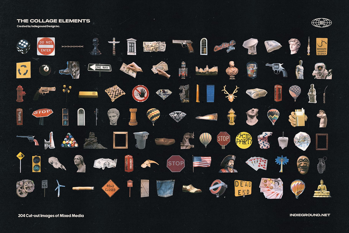 1500+ Collage Elements Creator Kit, an Object Graphic by Indieground Design Inc. (Photo 13 of 28)