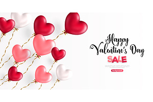 Valentine Day Background Balloons