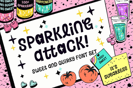 Sparkling Attack! Font, a Font by Paperly Studio