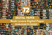 72 Book Lovers Digital Paper, a Pattern Graphic by LA Design (Thumbnail 1 of 10)