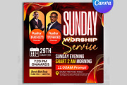 Sunday Worship Church Flyer, Canva, a Social Media Template by Design Up (Thumbnail 2 of 3)