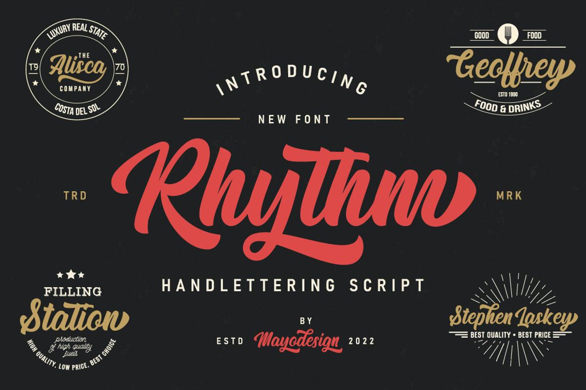 Rhythm - Script Brush Font, a Script Font by Mayofont (Photo 1 of 10)