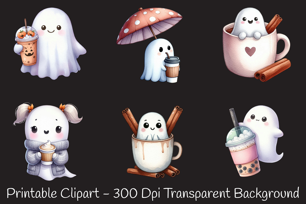 Ghost with Coffee Clipart, an Illustration by RobertsArt (Photo 4 of 7)