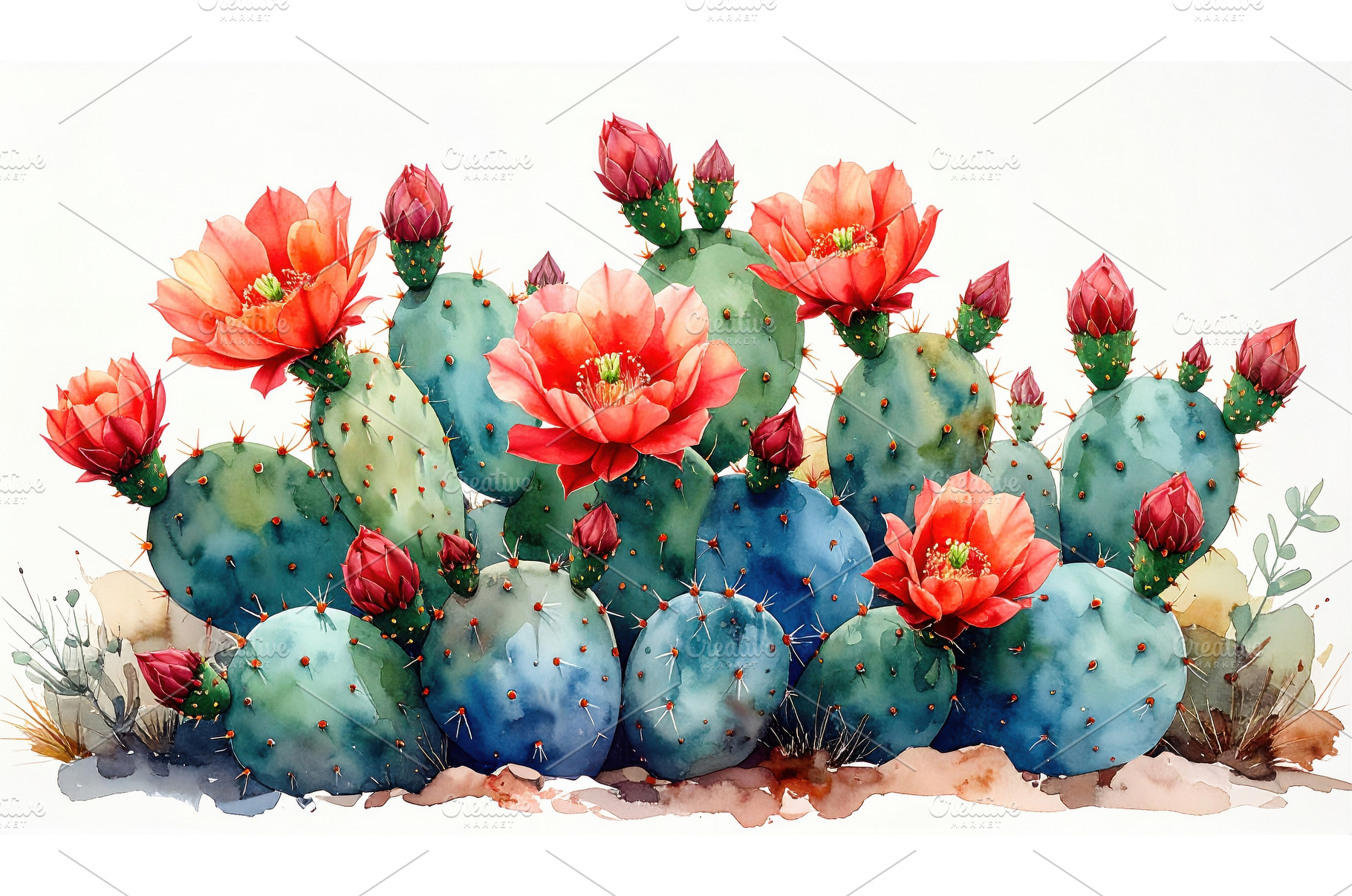 Prickly pear cactus with red, a Nature Photo by Igor Tichonow