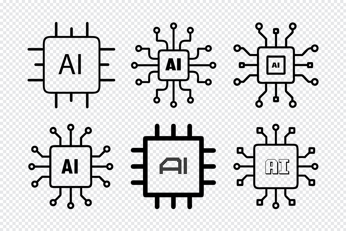 Artificial intelligence chip icons, an Icon by Toufiqul