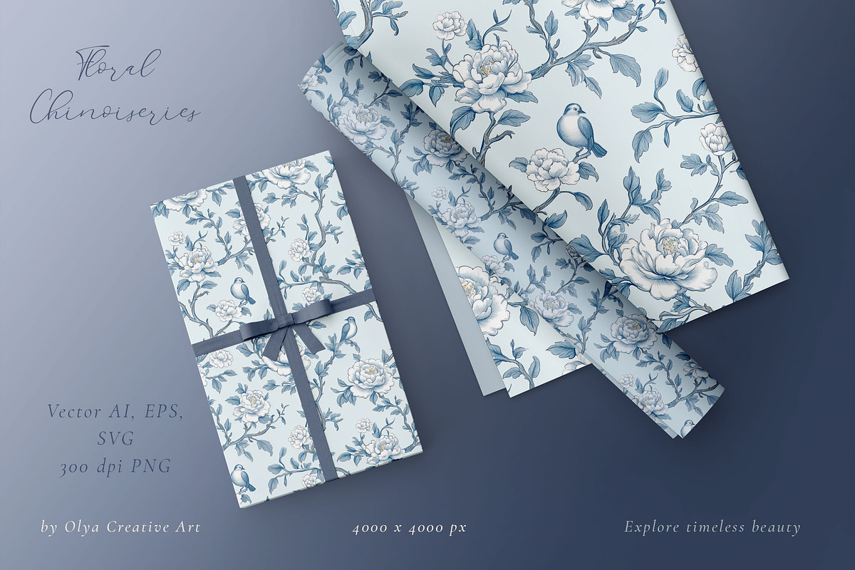 Chinoiseries Vector Seamless Pattern, a Pattern Graphic by Olya Creative (Photo 7 of 10)