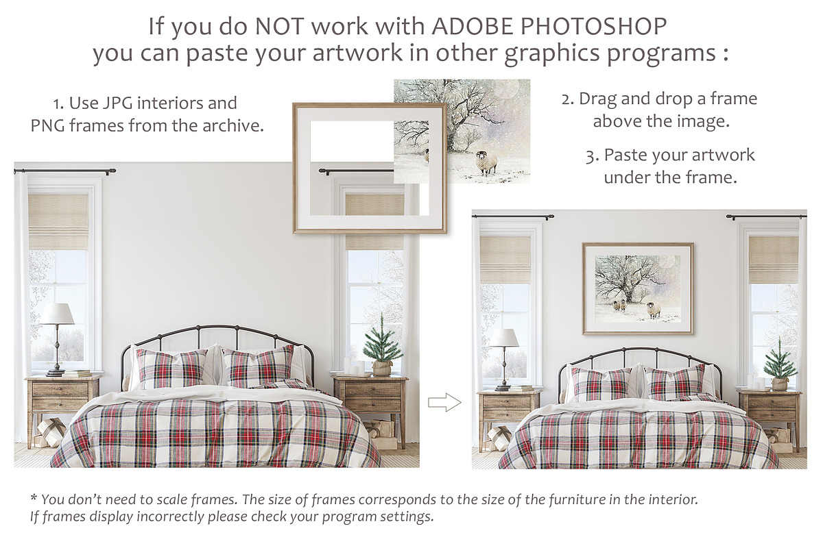 CHRISTMAS BEDROOM Wall&Frame Mockups, a Poster Template by MyHomeMockups (Photo 8 of 9)