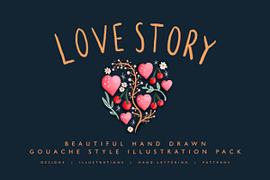 Love Story Gouache Illustration Pack