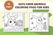 Cute Farm Animals Coloring Page, an Animal Illustration by Salaly (Thumbnail 3 of 4)