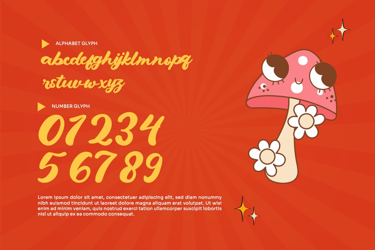 Feebroza - Script Retro Font, a Script Font by Dhabee (Photo 3 of 15)