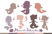 Mermaid Silhouettes in Buff, an Illustration by Amanda Ilkov (Thumbnail 1 of 3)