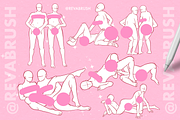 Procreate Couple Love Pose brushes, a Brush Add-On by Revabrush (Thumbnail 4 of 4)