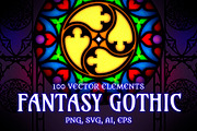 Fantasy Gothic Elements Set, an Illustration by Olga Ryzychenko (Thumbnail 1 of 10)