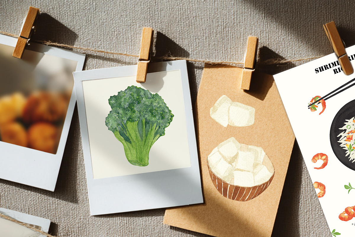 Fried Rice Watercolor Recipe Set, a Food Illustration by Sunshine Art (Photo 9 of 13)