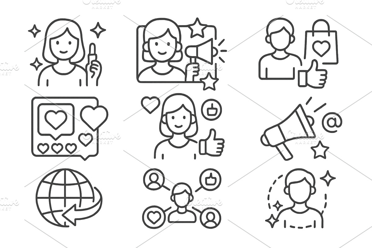 Set of web icons showcasing various, a Technology Illustration by ZinetroN