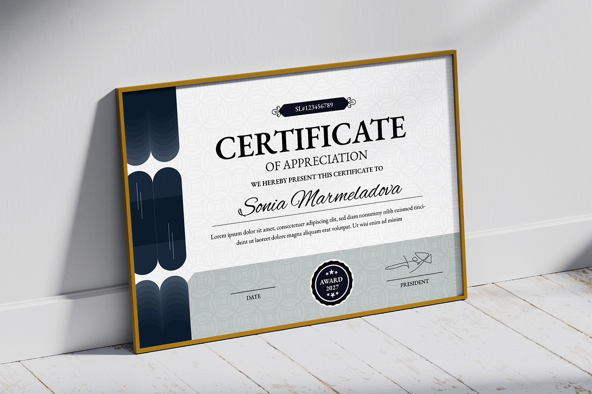 Certificate of Achievement Layout, a Stationery Template by ContestDesign (Photo 2 of 3)