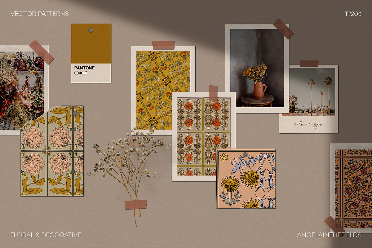 ArtDeco Floral Patterns, a Pattern Graphic by angelainthefields (Photo 4 of 13)
