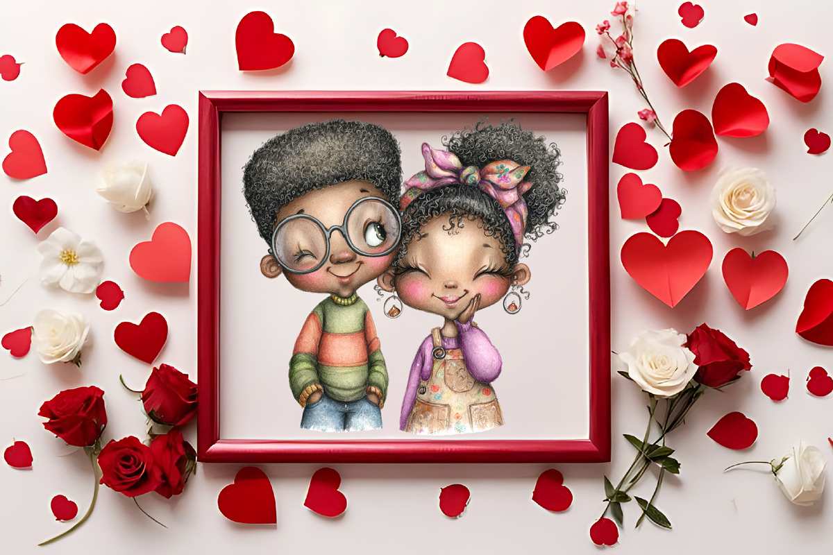 Black Men & Women Clipart Pack, a Person Illustration by RobertsArt (Photo 3 of 6)