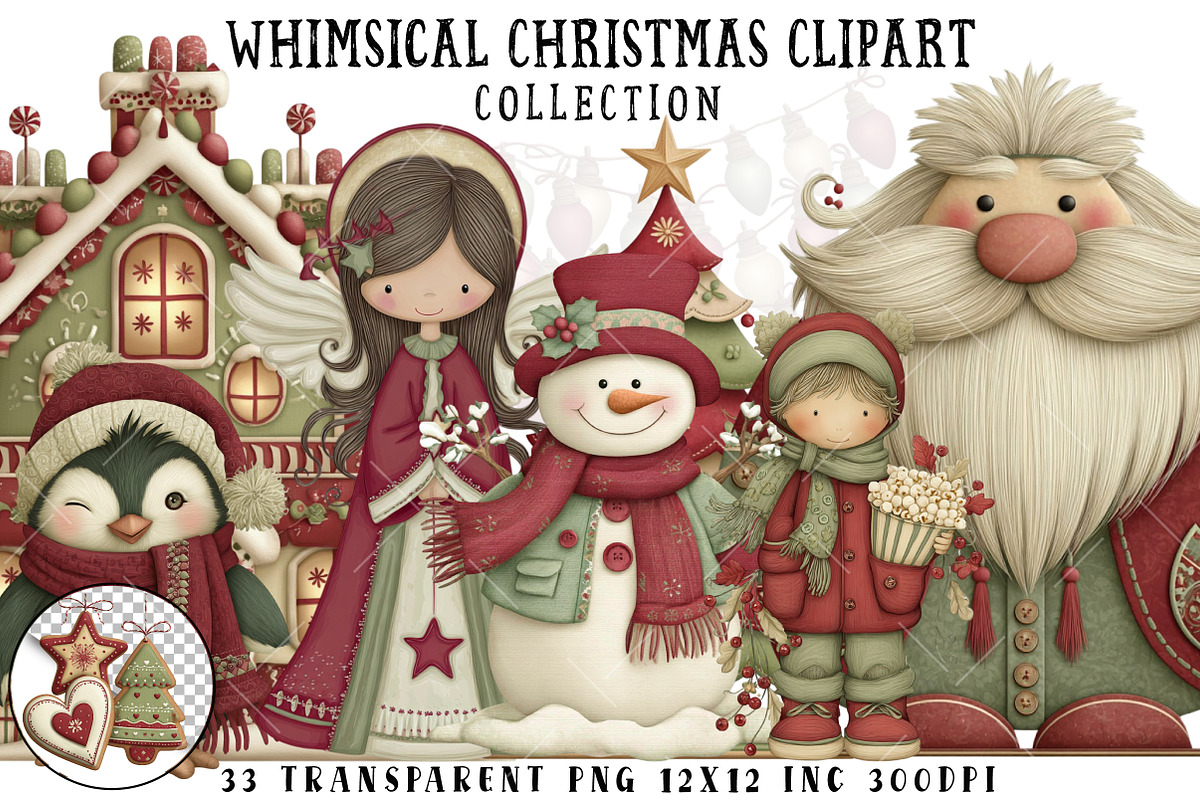 Whimsical Christmas Clipart, an Illustration by OK Design (Photo 1 of 6)