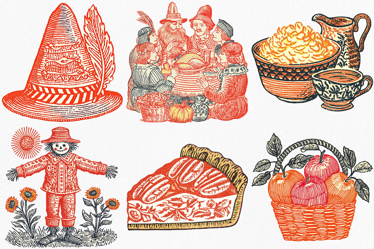 Hand Drawn Thanksgiving Clipart, an Illustration by Canvas Craft (Photo 4 of 8)