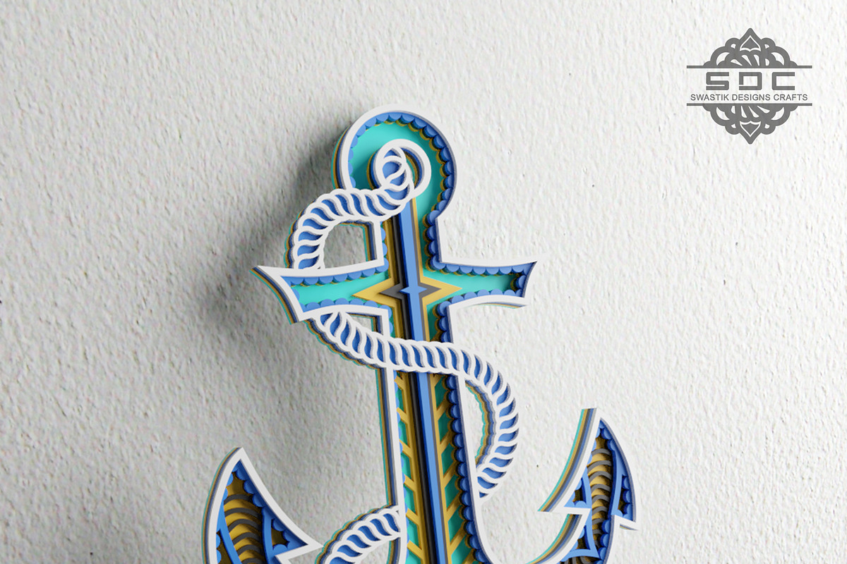 Multilayer Anchor mandala DXF files, a Design Template by SwastikDesignsCrafts (Photo 1 of 5)