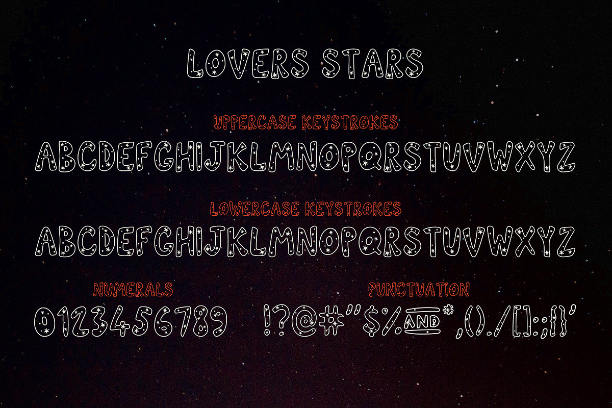 Lovers Stars Fabulous Fonts, a Font by Anastasia Cuza (Photo 6 of 9)