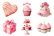 Watercolor Pink Sweets Birthday Clip, an Illustration by Design Market (Thumbnail 2 of 3)