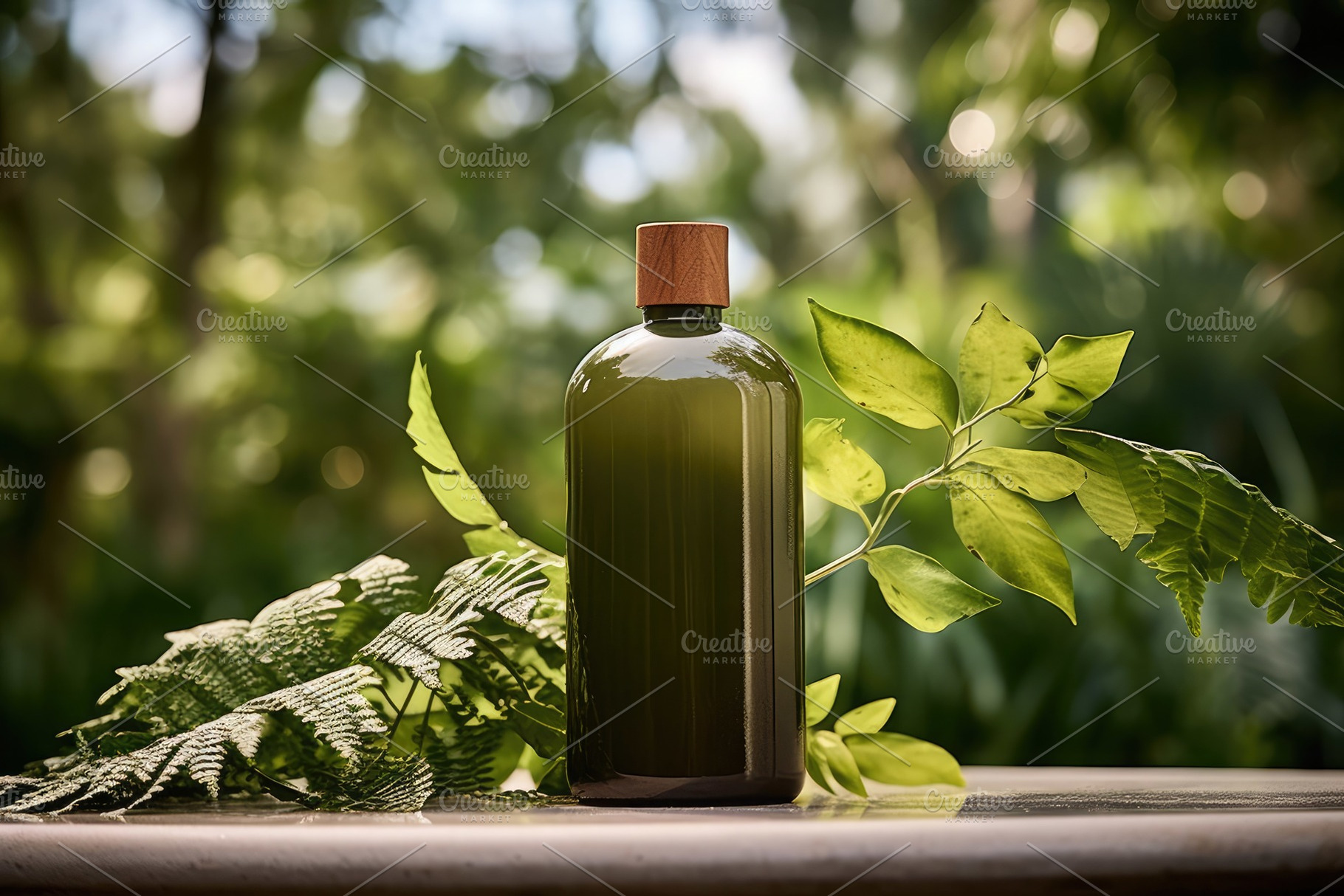 Display of natural spa product bottl, a Photo by SaroStock