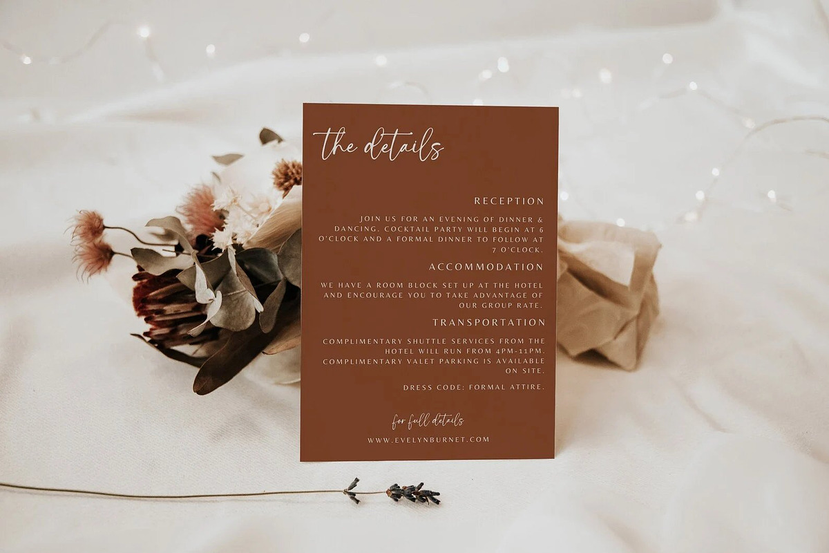 Minimalist Wedding Details Card, a Card Template by LucaTheme (Photo 2 of 5)
