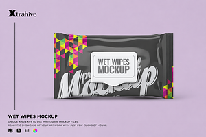 Wet Wipes Mockup, an Advertising Mockup by Xtrahive