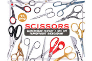 Watercolor vintage scissors clipart, an Object Illustration by ArtfulStudio (Thumbnail 1 of 8)