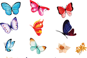 Butterfly and Flowers SVG PNG Bundle, an Illustration by Digi_Design_World