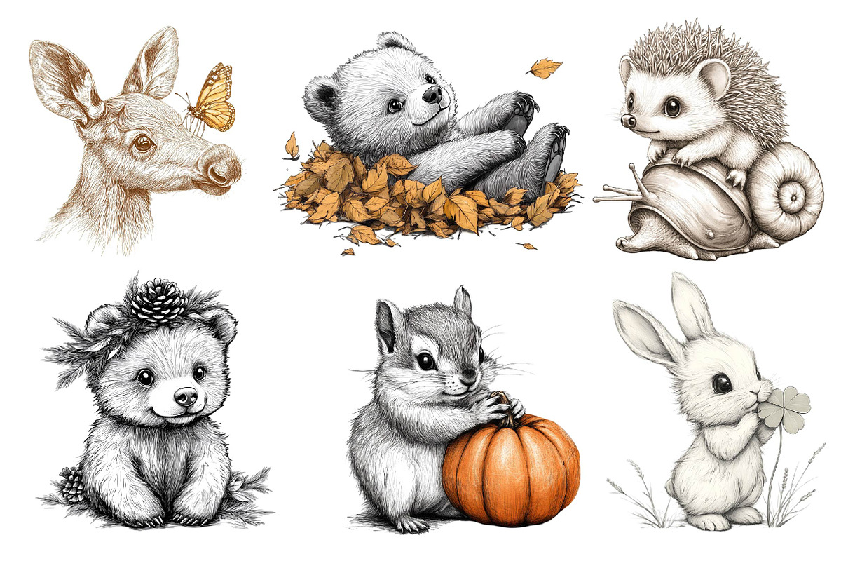 Woodland Cute Baby Animals Clipart, an Illustration by Dream Creation (Photo 5 of 6)