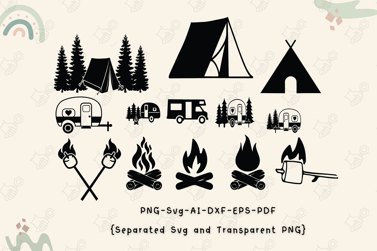 Camping logo SVG, Camping SVG Bundle, an Object Illustration by Cheerful World (Photo 3 of 3)