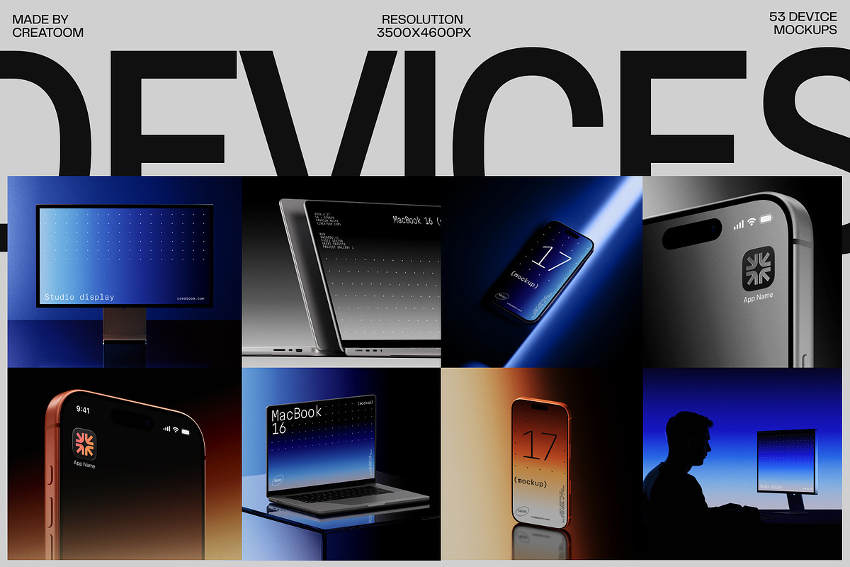 Apple device mockups v3, a Device Mockup by Creatoom (Photo 1 of 12)