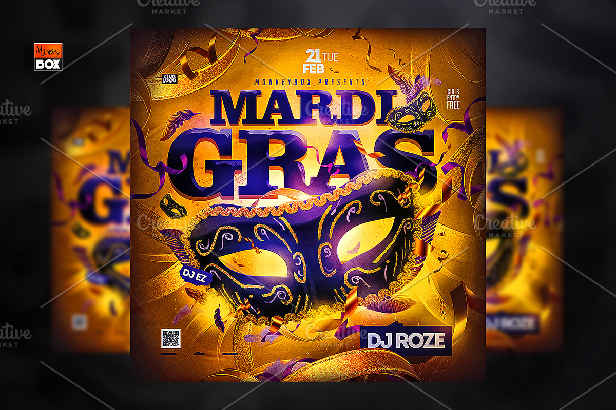 Mardi Gras Flyer, a Flyer Template by MonkeyBOX (Photo 1 of 3)