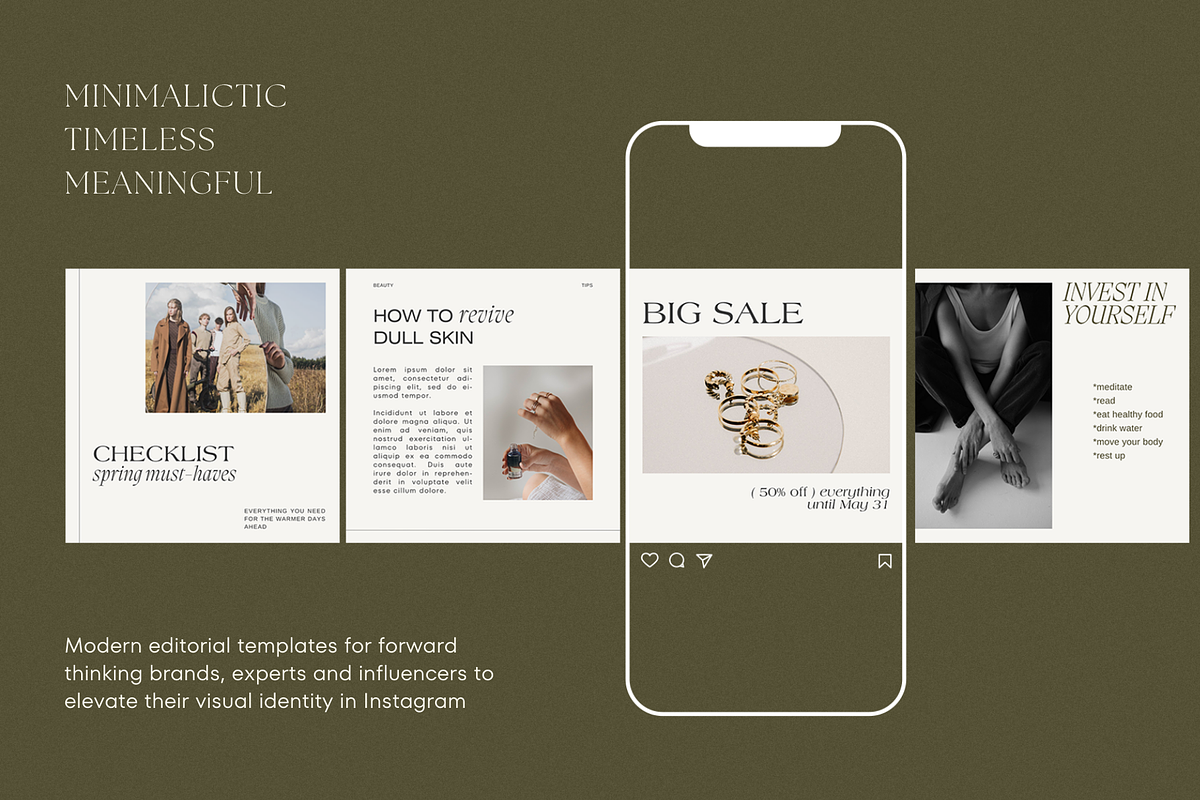CANVA Editorial Instagram Templates, a Social Media Template by Oksafox (Photo 2 of 16)
