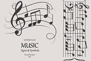 Watercolor Music Signs & Symbols, an Education Illustration by MayaNavits (Thumbnail 1 of 9)