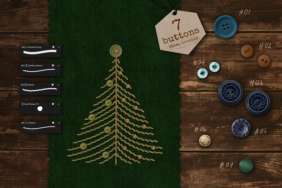 Embroidery Art Brushes For Procreate, a Brush Add-On by bokettori (Photo 10 of 42)