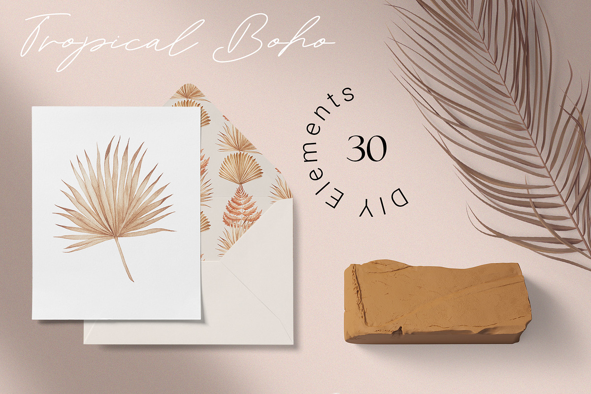 Tropical BOHO Watercolor Collection, a Decorative Illustration by Letters-Shmetters (Photo 8 of 10)